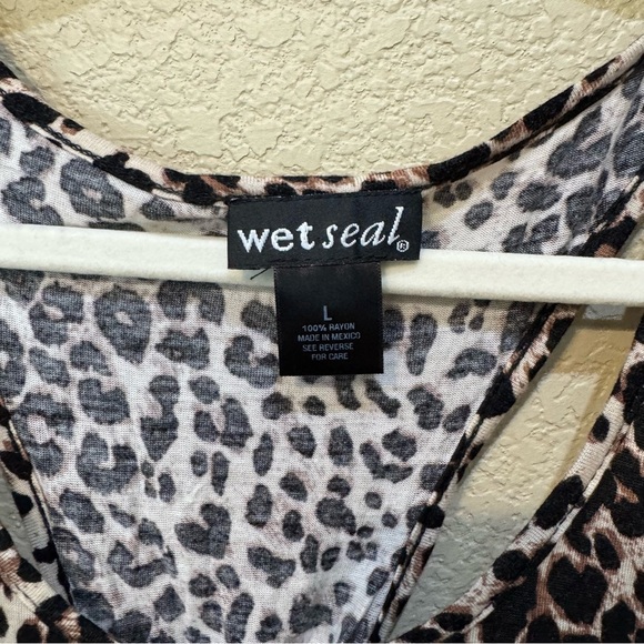 Y2K Wet Seal Leopard Print Racerback Tank Top | Size Large - Picture 3 of 3